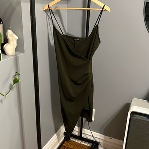 Olive green wrap dress NWOT